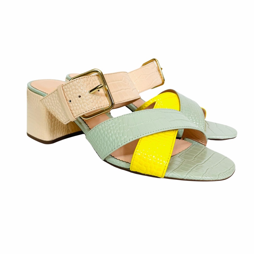 J. Crew Green and Yellow Sandals